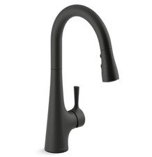 Kohler K-24661-BL Tempered 3-Spray Pull Down Kitchen Faucet, Matte Black