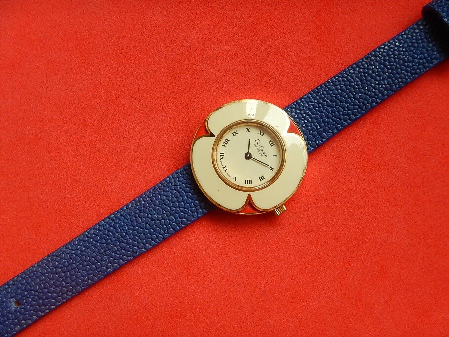 Bracelet De Montre En Galuchat Véritable Bleu Grain Naturel 16mm - Fait Main En France