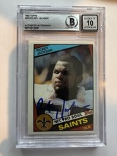 Signed 1984 Topps Rickey Jackson New Orleans Saints Rookie Card #303 Beckett  10