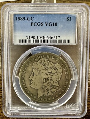1889 CC Morgan Silver Dollar ~ PCGS VG10