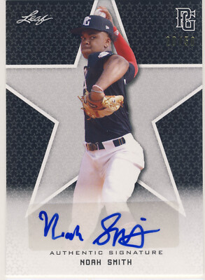 NOAH SMITH 2020 Leaf Perfect Game PG Black AUTO /50 ILLINOIS ST