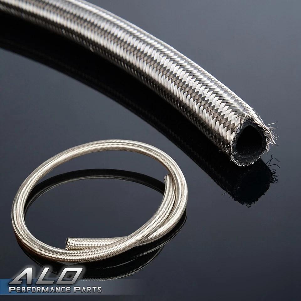 New Fit For AN8 8AN Stainless Steel Braided Oil Fuel Hose Line Pipe Kit 5 Meters - Image 2 of 4