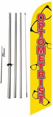 Optometrist Eyecare Advertising Feather Banner Swooper Flag Kit w/Spike