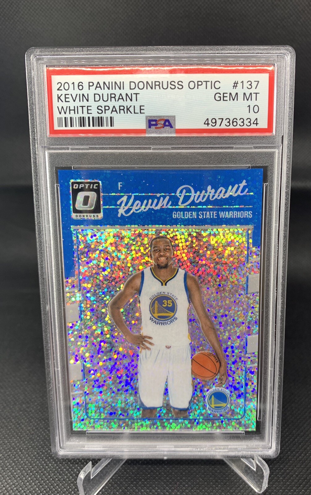 Kevin Durant 2016 Donruss Optic WHITE SPARKLE Psa 10. Pop 4 -First Year Optic