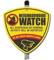 Neighborhood Watch Reflective Cctv Surveillance Camera Warning Alarm Yard Sig... on sale Neighborhood Watch Reflective Cctv Surveillance Camera Warning Alarm Yard Sig... on sale