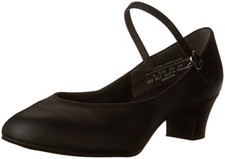 Women's Suede Sole Jr. Footlight Character Shoe, Black, 7.5