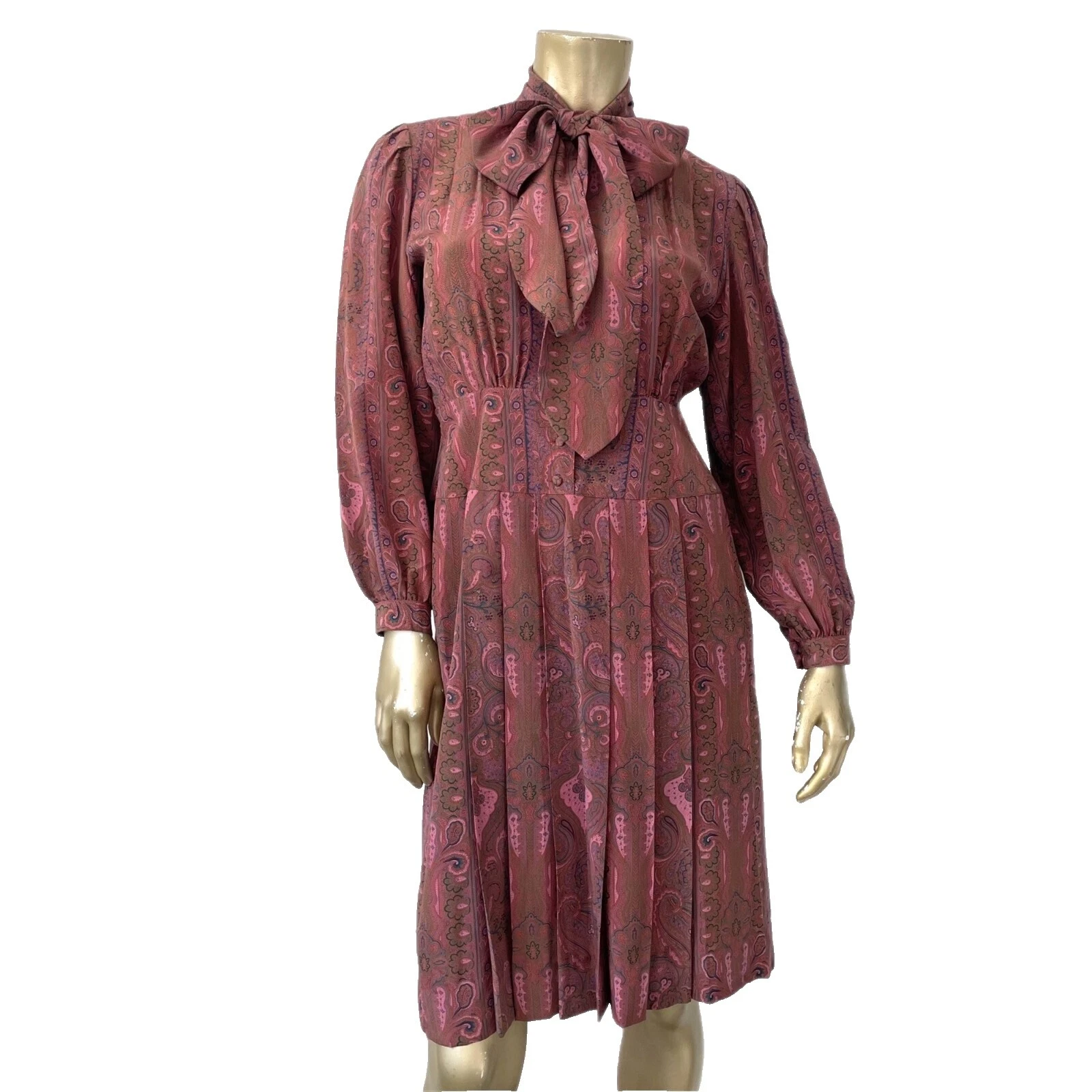 Multi-Color 100% Silk Vintage Dresses for Women