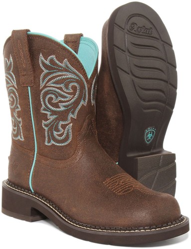 Ariat Fatbaby Womens Pull On Leather Western Boots In Brown Blue Size US 6 - 11 - 第 5/12 張圖片