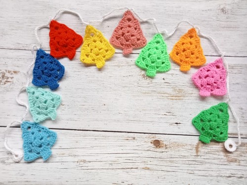 Garland Flowers Christmas Tree Ornament Handmade Bunting Party Home Decor - Picture 19 of 27