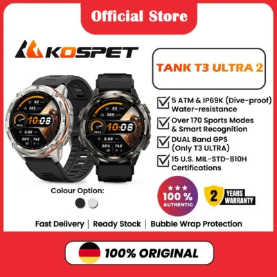 2025 KOSPET TANK T3 Ultra2 Smartwatch Herren GPS Smartwatches 480mAh Batterie