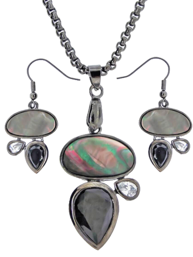 Ensemble Bijou Coeur En Céramique Et Argent 925 - Boucles D'oreilles + Pendentif - Neuf Ascalido