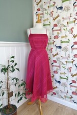 MONSOON Pink Silk fit & flare occasion dress size 12