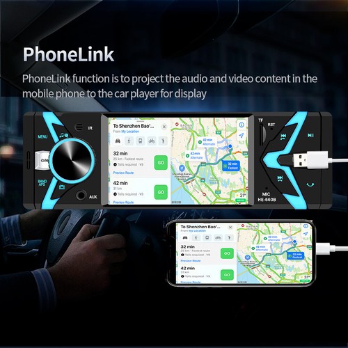 Radio de coche estéreo único 1DIN audio Bluetooth receptor FM MP5 USB TF AUXILIAR - Imagen 22 de 24