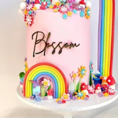 Personalised Acrylic Name Cake Charm in Font 1 Multiple Colours to Choose from