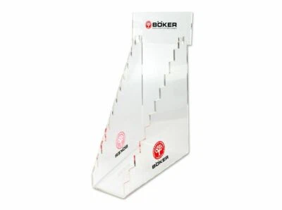 BÖKER® Acryl Display 11 Präsentations-Ständer Messer Dekotreppe Transparent