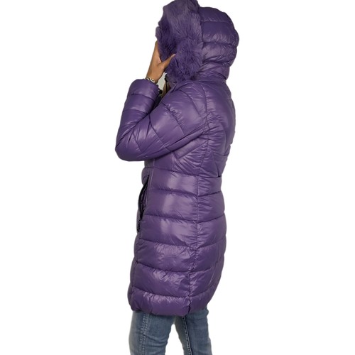 Daunen Frauen Lang Winter Jacke Gepolstert mit Kapuze Pelz Veque - Bild 12 von 41
