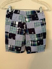 New Gymboree Boys Size 7 Shorts Nautical Sailboats Adjustable Waist Patchwork