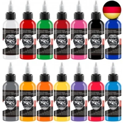 DLD 14 Pieces Professional Tattoo Ink Set (1 oz 30ml/Flasche) Voller Farbe