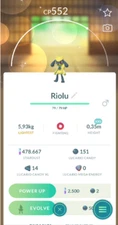 Pokémon Go ✨ Shiny Riolu Size XXL & XXS ✨ PTC 80k Dust✨