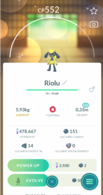 Pokemon Go ✨ Shiny Riolu ✨ or Non-Shiny Riolu / Lucario / Riolu LeveI 4 Pokemon Go ✨ Shiny Riolu ✨ or Non-Shiny Riolu / Lucario / Riolu LeveI 4