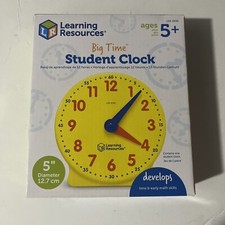 Learning Resources Big Time Student Clock Teaching Demonstration 12 Hour