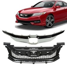 Front Bumper Grille Assembly Chrome Molding For 2016-2017 Honda Accord Coupe