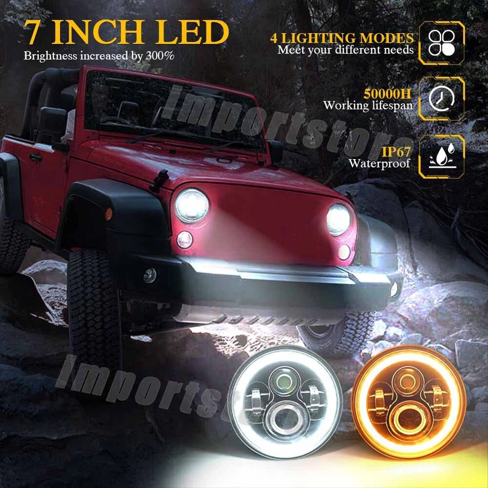 Par de faros LED + luz intermitente Fit Ford Mustang 1965-1973 Foto 3 de 4