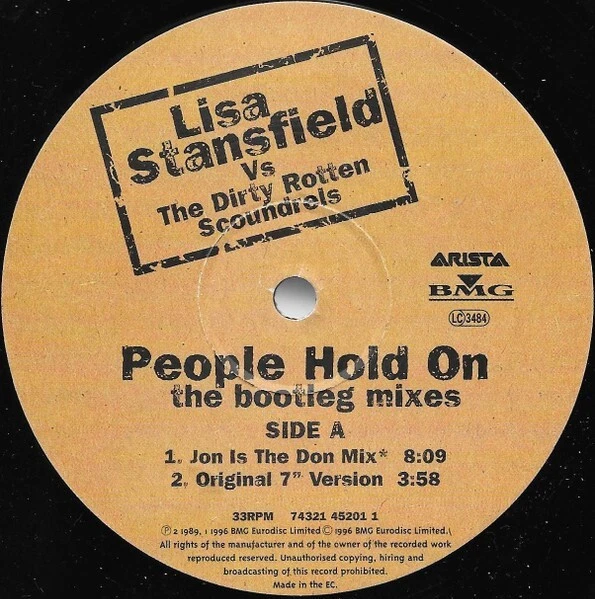 LISA STANSFIELD VS DIRTY ROTTEN SCOUNDREL - PEOPLE HOLD ON - 12” VINYL RECORD DJ Foto 3 de 4