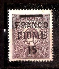 PIM762 ITALIE /FIUME, 1Tneuf,surcharge "Franco Fiume" sur timbre Hongrie 1919