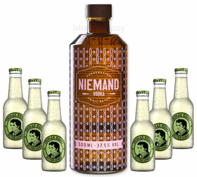 Niemand Vodka Small Batch Handcrafted Wodka 0,5l 500ml (37,5% Vol) + 6x Thomas 