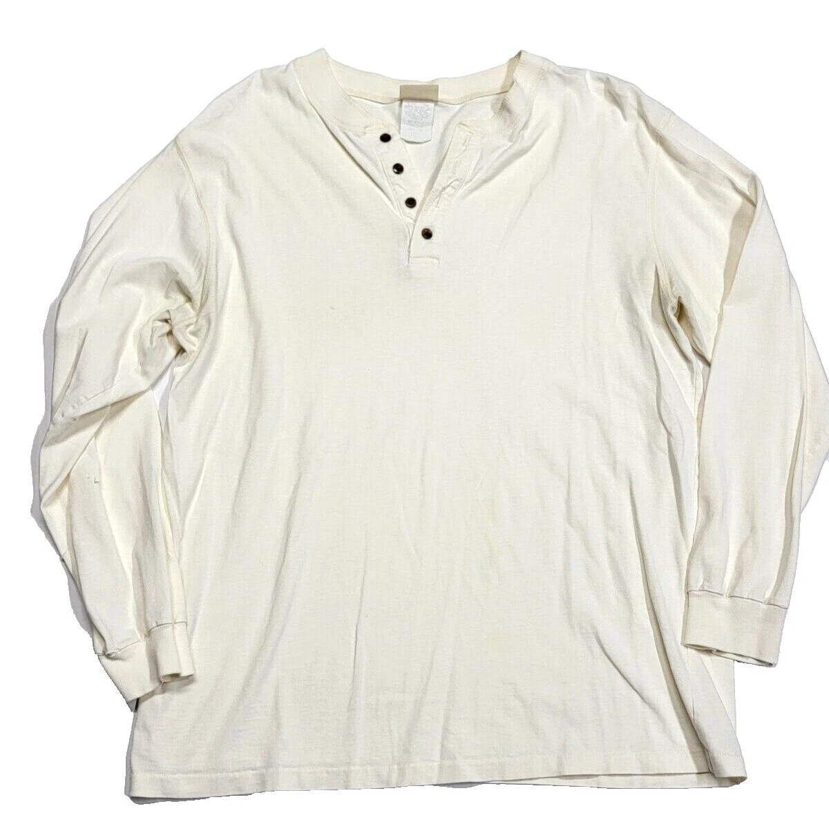 Cotton Long Sleeve Henley Vintage Casual Shirts for Men