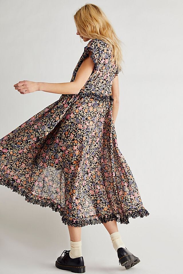 free people milania maxi dress FREE PEOPLE 'Milania' Floral Maxi Dress - Dark Combo - X-SMALL RRP$168