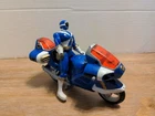 Vintage Bandai MMPR 1999 Blue Infra-light Ranger with motorcycle