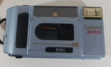 Vintage CONCORD AW-900 METALLIX Blue 35mm DX Focus Free Motorized Compact CAMERA
