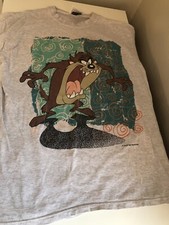 Collectible Vintage 1994 Warner Bros Looney Tunes Taz Devil Large Gray Shirt
