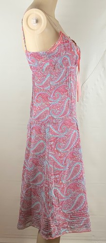 Polo Jeans CO Ralph Lauren Sun Dress Size 6 Paisley Pink Tie VTG 90’s Y2K - Picture 4 of 11