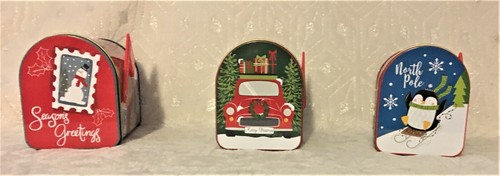 Christmas Tins Holiday Mailboxes, Hinged Snowman Penguins 5 Designs U Pick New🐧 - Picture 4 of 26