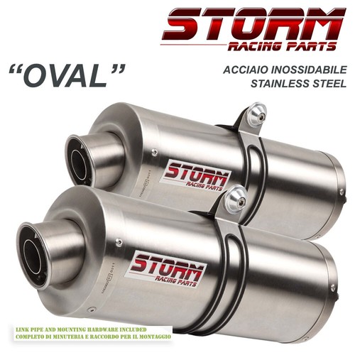 Pot D'échappement Storm By Mivv Ovale Noir Pour Kawasaki ZX-6R 1998-2001 - Acier, Fabriqué En Italie