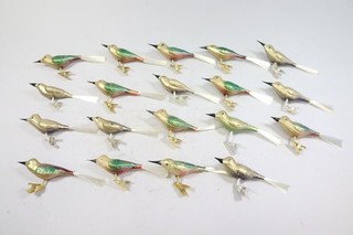 19x alter Christbaumschmuck Glas bemalt Vögel (IA212)