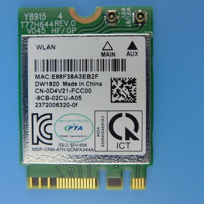 Atheros QCNFA344A PCI Express M.2 2230 Wlan Modul + Bluetooth 4.1 802.11b/g/n/ac
