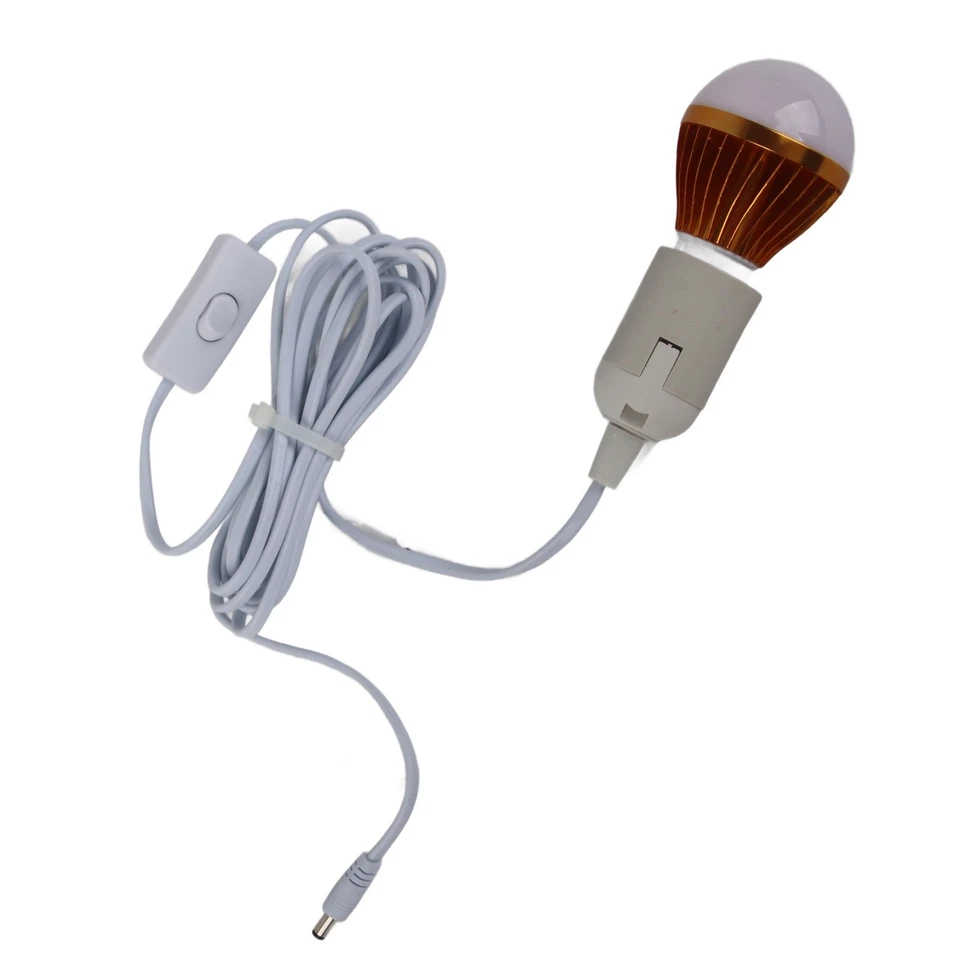 E27 Ball Bulb Spiral LED Solar White Light For Camping Tent 12V 5W With 3meter - Image 3 of 4