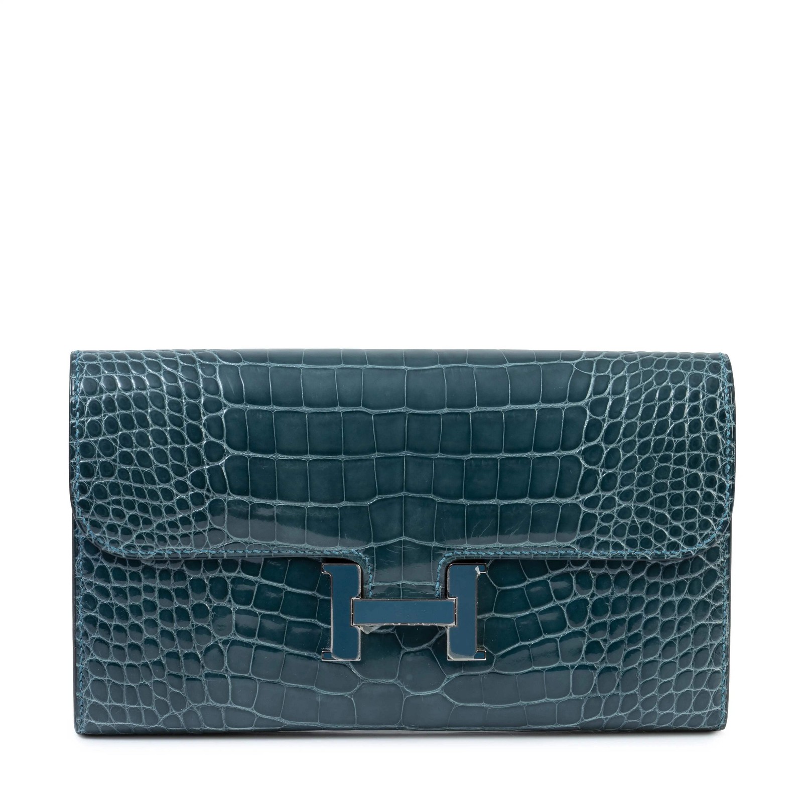 Hermès Constance Wallet Blue Womens