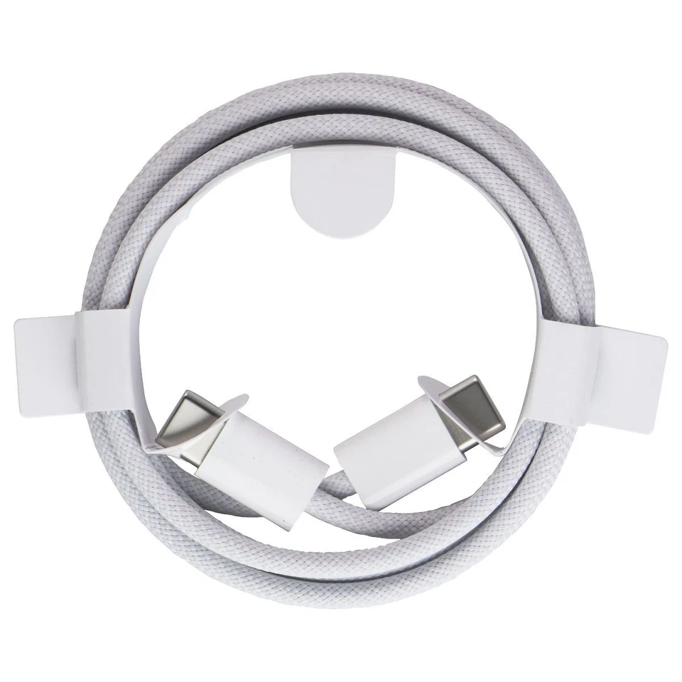 Apple Official 60W USB-C to USB-C Braided Charge Cable (1M/3.3-Ft) A2795 - White - Image 3 of 3