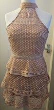 Pretty Little Thing Pink Lace Sleeveless Lined Womens Ladies Dress Size 8