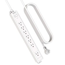 Surge Protector Power Strip, NTONPOWER Flat Plug Power Strip Long Cord, 15 ft...