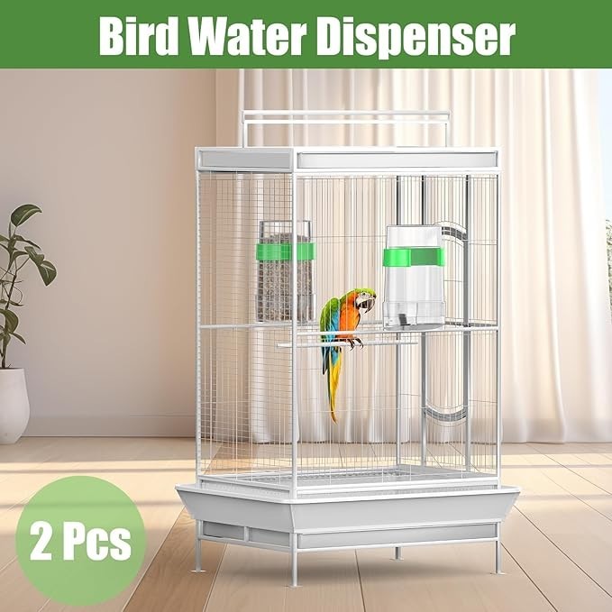 2 pcs Bird Water Dispenser, Bird Cage Feeder, Parakeet Cage Accessories