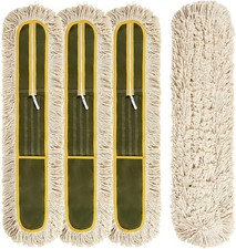 4-Pack 36'' Universal Microfiber and Cotton Mop Pads Loop End - Easy Zipper -