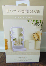 Wavy Phone Stand With Mirror Purple, New in Box