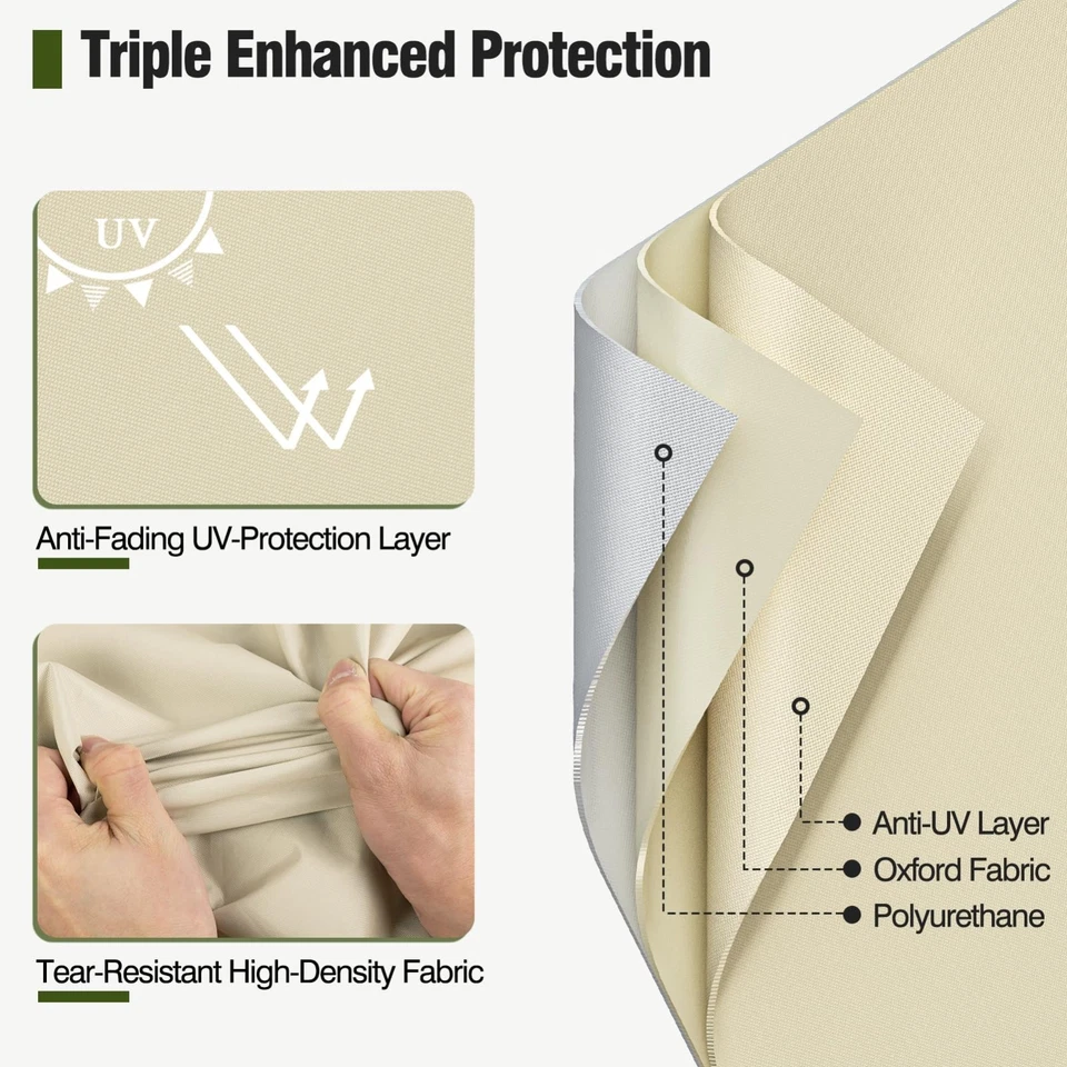 Funda de sofá de exterior de 3 plazas impermeable, cubierta de muebles de patio de 80 pulgadas EE. UU. Foto 4 de 4