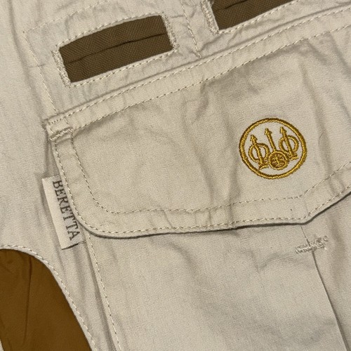 Beretta RC Upland Shooting Shirt Mens Medium Hunting Beige Brown Embroidered - Picture 6 of 11